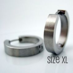 Silver mens hoop earrings, stainless steel, brushed matte finish, industrial masculine look, extra large hoops, mens hoop earrings, 195 Minimalist Stainless Steel Jewelry With Brushed Finish, Modern Small Hoop Stainless Steel Earrings, Modern Hypoallergenic Stainless Steel Hoop Earrings, Small Metal Hoop Earrings, Hypoallergenic Metal Hoop Earrings, Mens Hoop Earrings, Mens Earrings, Men's Earrings, Mens Earrings Hoop