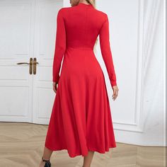 Fashion High Collar Bodycon Long Dress Autumn Casual Long Sleeve Solid Party Dress Spring Women Elegant Pleated Cover Up Bodycon Long Dress, Dress Autumn, Long Bodycon Dress, Autumn Casual, Dress Spring, Spring Women, Floor Length Dresses, Solid Dress, Event Dresses