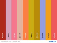 an image of the color scheme for different colors in this page, it is very important to