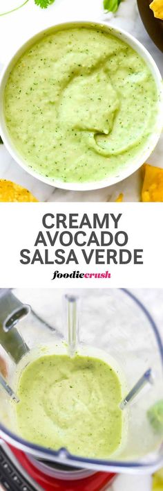 creamy avocado salsa served in a blender