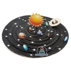 a solar system with planets and sun on it