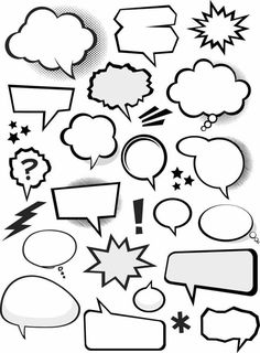 a bunch of speech bubbles on a white background