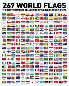 the world flags poster is shown in black and white