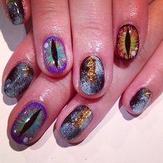 Cat Nail Designs, Tumblr Nail Art, Colorful Nail, Cat Nails, Acrylic Nail Art, Nail Art Galleries