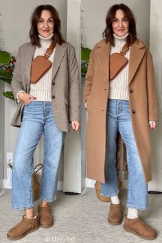 Casual winter outfits for neutral fashion lovers. This cold winter outfit is so cute for a mom jeans outfit, ultra mini Uggs outfit, and casual trench coat outfit idea for winter 2023! Ultra Mini Uggs Outfit, Mini Uggs Outfit, Trench Coat Outfits, Mini Uggs