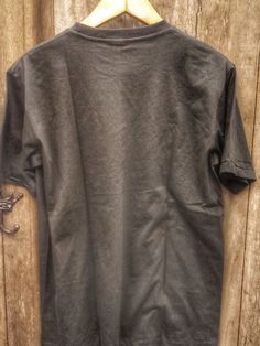 Alternative Style Washed Black Crew Neck T-shirt, Washed Black Cotton T-shirt For Concerts, Alternative Washed Black Short Sleeve Tops, Rocker Style Cotton T-shirt, Rocker Style Cotton T-shirt With Crew Neck, Deadstock Cotton T-shirt For Alternative Fashion, Black Punk T-shirt, Black Cotton Rocker T-shirt, Black Cotton Rocker Tops