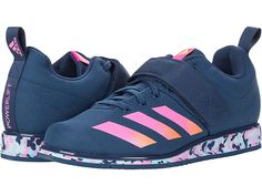 adidas Powerlift 4 - Men's Shoes : Crew Navy/Screaming Orange/Screaming Pink : Take your power-lifting routine to the next level with the stability of the adidas Powerlift 4 shoes. Durable canvas upper provides breathability and support. Lace-up closure. Wide, adjustable hook-and-loop strap helps lock the foot down. Padded tongue and collar. Comfortable fabric lining. Removable foam insole. Weight distribution plate. Weightlifting-specific, high-density die-cut midsole wedge delivers lightweight High-top Running Shoes With Laces For Training, High-top Sneakers With Boost Midsole For Workout, Workout High-top Sneakers With Boost Midsole, Adidas Logo Running Shoes For Training, Adidas Running Shoes With Logo For Training, Pink Adidas Training Sneakers, Adidas High-top Running Shoes With Logo, Athleisure Sneakers With Rubber Sole For Workout, Adidas High-top Running Shoes For Light Sports