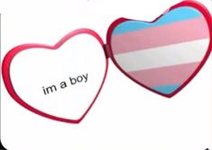 two hearts with the words i'm a boy and an american flag on them