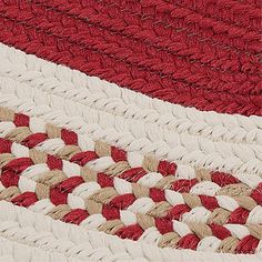 two red and white rugs on the floor