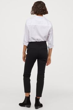 Slacks - Black - Ladies | H&M US 3 Fashion Company, Tapered Legs, Online Purchase, Ankle Length, Everyday Fashion, Fashion Art, Stretch Fabric, Personal Style, Black Women