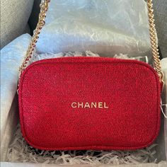 Sold Out Chanel Beauty Pouch If You Purchased You’ll Only Get The Red Pouch Gold Chain Not Included 100% Authentic No Trade. Thanks Luxury Pouch Cosmetic Bag For Shopping, Designer Red Pouch Shoulder Bag, Luxury Red Pouch Bag, Luxury Red Evening Bag With Removable Pouch, Designer Bags With Zipper Pouch For Gifts, Designer Bags With Zipper Pouch As Gift, Luxury Red Pouch For Everyday Use, Luxury Red Bags With Zipper Closure, Designer Red Shoulder Bag As Gift