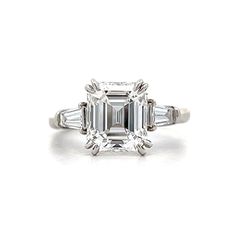 3.07 Harry Winston Emerald Cut Diamond Engagement Ring Classic Octagon Emerald Ring In Platinum, Classic Asscher Cut Emerald Ring In Platinum, Diamond White Asscher Cut Emerald Ring In Platinum, Classic Radiant Cut Emerald Ring In Platinum, Diamond White Platinum Emerald Ring With Asscher Cut, Diamond White Asscher Cut Emerald Ring, Diamond White Emerald Ring With Asscher Cut In Platinum, Platinum Asscher Cut Emerald Ring In Diamond White, Classic Emerald Ring With Baguette Diamonds In Radiant Cut