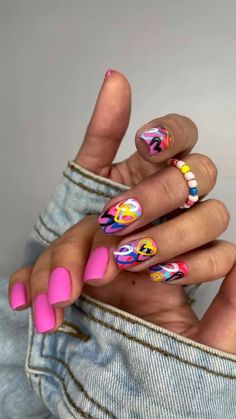 Hello Nails, Her Nails, Work Nails, Short Acrylic Nails Designs, Elegant Nails, Manicure Y Pedicure, Heart Nails, Funky Nails, Red Hearts