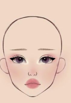 Make Up Drawing, Japan Makeup, Fix Makeup, Face Chart