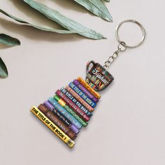 there is a keychain that has books on it