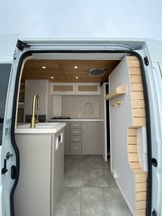 the interior of a van with its door open