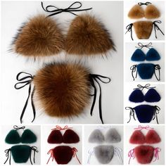 Fluffy Fur Bikini Adjustable Fur Bathing Suit Luxury Birthday Party, Cheryl Blossom Riverdale, Luxury Birthday, Cheryl Blossom, Red Dark, Fur Fashion, Green Grey, Beach Wears, Red And Grey