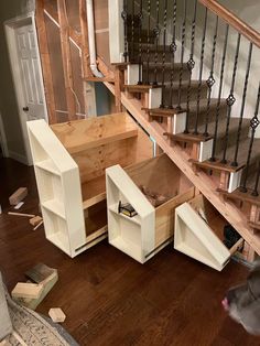 the stairs are being installed in this house