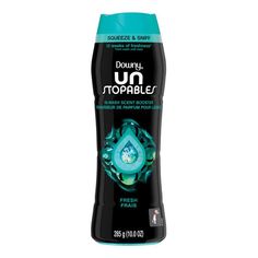 a bottle of deodorant unstoppables on a white background