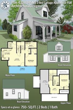 the floor plan for a two story house with 3 bedroom and 2 bathroom, including an attached