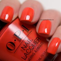 Opi A Red-vival City, Red Orange Nails, Light Nail Polish, Opi Nail Polish Colors, Opi Gel Nails, Lip Scrub Homemade, Orange Nail Polish