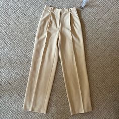 Nwt Jones New York Cream Slacks Lovely Buttercream Color Fully Lined Classic Trouser That Will Elevate Any Outfit Fitted Waist Size 6 Cream Workwear Pants With Welt Pockets, Cream Tapered Leg Bottoms For Workwear, Classic Cream Office Bottoms, Classic Work Pants For Spring, Yellow High-waisted Workwear Pants, Classic Cream Pants For Workwear, Classic Cream Pants For Work, Casual Yellow Bottoms For Office, Yellow Office Bottoms For Summer