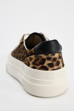 ANIMAL PRINT CASUAL SNEAKERS - Leopard | ZARA United States Animal Print Sneakers, Blazers Shoes, Tennis Style, Basket Style, Leopard Sneakers, Cardigan Sweater Dress, Cardigan Sweater Jacket, Beauty Dress, Print Sneakers