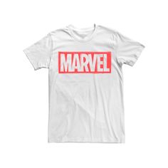 Add a heroric touch to your look with this men's Marvel logo tee. Add a heroric touch to your look with this men's Marvel logo tee. Crewneck Short sleevesFABRIC & CARE Cotton Machine wash Imported Color: White. Gender: male. Age Group: adult. Graphic Tee With Front Logo, Graphic Tee T-shirt With Front Logo, White Graphic Tee With Front Logo, Superhero Fashion, Marvel Logo, Logo Tee, Logo Tees, Big & Tall, Age Group