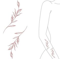 the outline of a woman's body with leaves on it