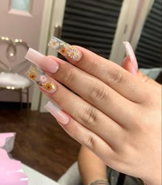 Acrylic Nails Nude, Encapsulated Nails, Wow Nails, Spring Acrylic Nails, Daily Nail, Simple Acrylic Nails, Dope Nail Designs, Long Acrylic Nails Coffin