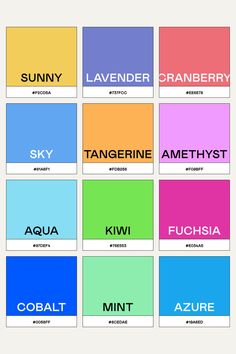 the names of different types of colors