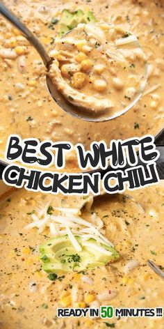 the best white chicken chili recipe is ready in 30 minutes