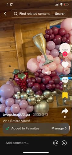 Wine Balloon Arch, Napa Bridal Shower Ideas, Wine Themed Bachelorette Party Ideas, Wine Themed Party, Wine Bachelorette, Burgundy Bachelorette Party, Wine Bachelorette Party Decorations, Winery Themed Party