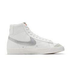 Nike Womens WMNS Blazer Mid '77 'White Silver Metallic' Summit White/Metallic Silver CZ1055-112 Nike Blazer Mid 77, Nike Blazer Mid, Nike Blazers Mid, Blazer Mid, Nike Womens, Nike Blazer, White Silver, Metallic Silver, Nike Women