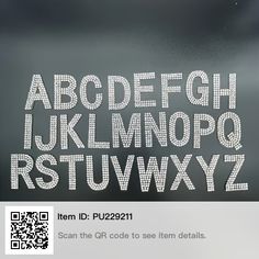 the font and numbers are made up of small white dots on a black background with qr code to see them details