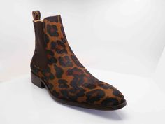 Style: 478-108H-Leopard Unique Leopard Printed Pony Hair slip-on Boot from our Carrucci by Maurice collection features a double gore for your perfect fit, soft Calfskin lining, and a clean welt! Cordovan Shoes, Shoe Horn, Slip On Boots, Shoe Tree, Pony Hair, Horse Hair, Suede Shoes, Shoe Box, New Shoes