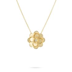 Marco Bicego Jewelry - Petali Collection 18K Yellow Gold and Diamond Large Flower Pendant | Manfredi Jewels