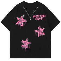 star t-shirt Trendy Printed T Shirts, Front And Back Shirt Design, Star T-shirt, Star Tshirts, Casual Denim Shorts, Sweatshirt Jean Jacket, Women Cargo Pants, Baby Tees Y2k, Streetwear Clothes