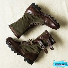 Botas altas de piel con diseño original para hombre | BestDealBuys Leather High Boots, Army Boots, High Leather Boots, Funky Outfits, Casual Flats, Canvas Shoes, Lace Up Boots, High Boots, Original Design