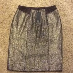 Brand New With Tags, Never Worn. Snag On Front, Seen In Pictures.23.5” Length 19.5” Width. Elegant Fitted Holiday Bottoms, Elegant Fitted Bottoms For Holiday, Elegant Metallic Mini Skirt, Elegant Fitted Metallic Bottoms, Holiday Fitted Pencil Skirt, Fitted Holiday Pencil Skirt, Fitted Pencil Skirt For Holiday, Fitted Metallic Holiday Skirt, Fitted Metallic Skirt For Fall