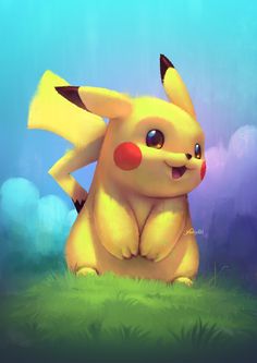 a pokemon pikachu sitting in the grass