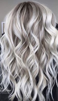 White Gray Blonde Hair, Silver Ash Blonde Hair Balayage, Ice Blonde Hair Balayage, Ice Blonde Hair With Lowlights, Icy Platinum Blonde Hair With Lowlights, Blonde Gray Hair Color Ideas, White Blonde Hair With Lowlights, Icy Ash Blonde Hair, Dimensional Platinum Blonde