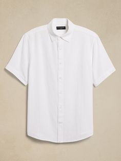 Mens Fashion Casual Outfits, Mens Fashion Casual, Banana Republic, Linen Blend, Breathable Fabric, Button Down Shirt, Short Sleeves, Casual Outfits, Outfit Inspo