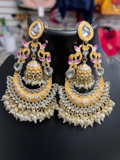 Meenakari earrings  Chandbali all Blouses come with margin inside for resizing / customization, please leave a message Earrings Chandbali, Meenakari Earrings, Chandbali Earrings, Womens Clothing Tops, Jewelry Earrings Dangle, Etsy Earrings, Dangle Earrings, Bathing Beauties, Jewelry Earrings