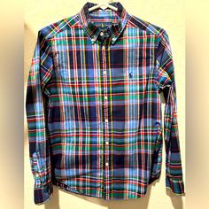 Polo Ralph Lauren Boys Button Down Size L(14/16). Never Worn. Ralph Lauren Boys, Ralph Lauren Blue, Ralph Lauren Shirt, Polo By Ralph Lauren, Kids Shirts, Polo Ralph, Button Downs, Shirts Tops, Blue Green