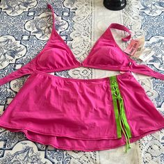 Nwt- Skirt Bikini Size 10 Ruched Tankini, Striped Tankini, Green Swimsuit, Swim Tankini, Tankini Swim Tops, Blue Swimsuit, Tommy Hilfiger Women, Cheeky Bikinis, Swimsuit Tops