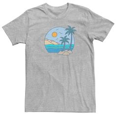 This short sleeve graphic tee is perfect for the beach lover in your family! This short sleeve graphic tee is perfect for the beach lover in your family! Short sleeves Crewneck FABRIC & CARE Cotton, Polyester Machine wash Imported Color: Med Grey. Gender: male. Age Group: adult. Graphic Tee T-shirt For Family Vacation, Short Sleeve T-shirt With Front Print For Vacation, Relaxed Fit Cotton T-shirt With Palm Tree Print, Relaxed Fit Palm Tree Print T-shirt, Cotton T-shirt With Palm Tree Print In Relaxed Fit, Summer Tri-blend Graphic Print T-shirt, Relaxed Fit T-shirt For Family Beach Vacation, Graphic Tee With Crew Neck For Family Vacation, Summer Graphic Tee Tri-blend T-shirt