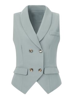 Shop Allegra K for waistcoat lapel collar dressy versatile racerback suit vest you are looking for, get more women's vests for yourelf. Order now! Free Returns! Womens Suit Vest, Waistcoat Suit, Womens Tailored Suit, Dressy Vest, Skirt And Top Dress, Shorts Skirts, Business Formal, Blazer Vest, Suit Vest