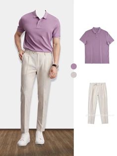 Purple Polo Shirt Outfit Men, Outfit Combinations Men, Polo Tshirt Men Outfit Formal, Clean Men Aesthetic, Men's Casual Fall Outfits, Minimalist Aesthetic Fashion, Polo Outfit Men, Maxton Hall