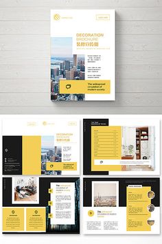 a brochure with yellow and black accents